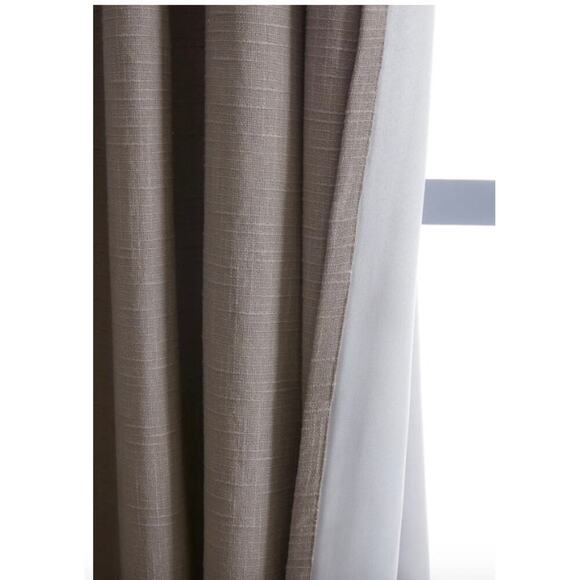 Quince Cotton Slub Room Darkening Curtain 48X96 Grey New# C5 - Picture 3 of 5